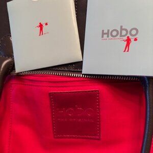 HOBO International " The Original Lolo" Shoulder Bag in Gray w/ Vibrant Red